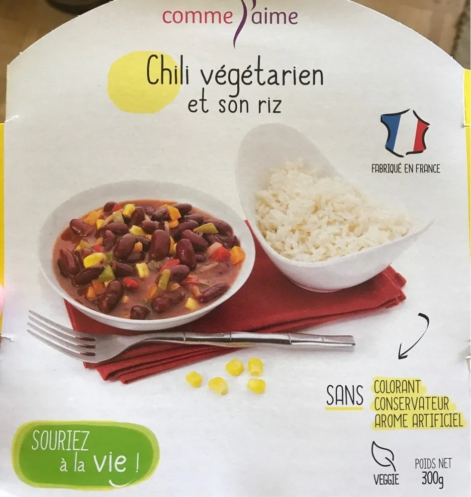 Chili végétarien et son riz