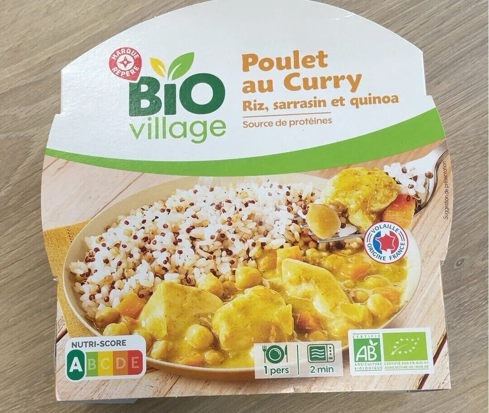 Poulet au curry riz sarrasin et quinoa