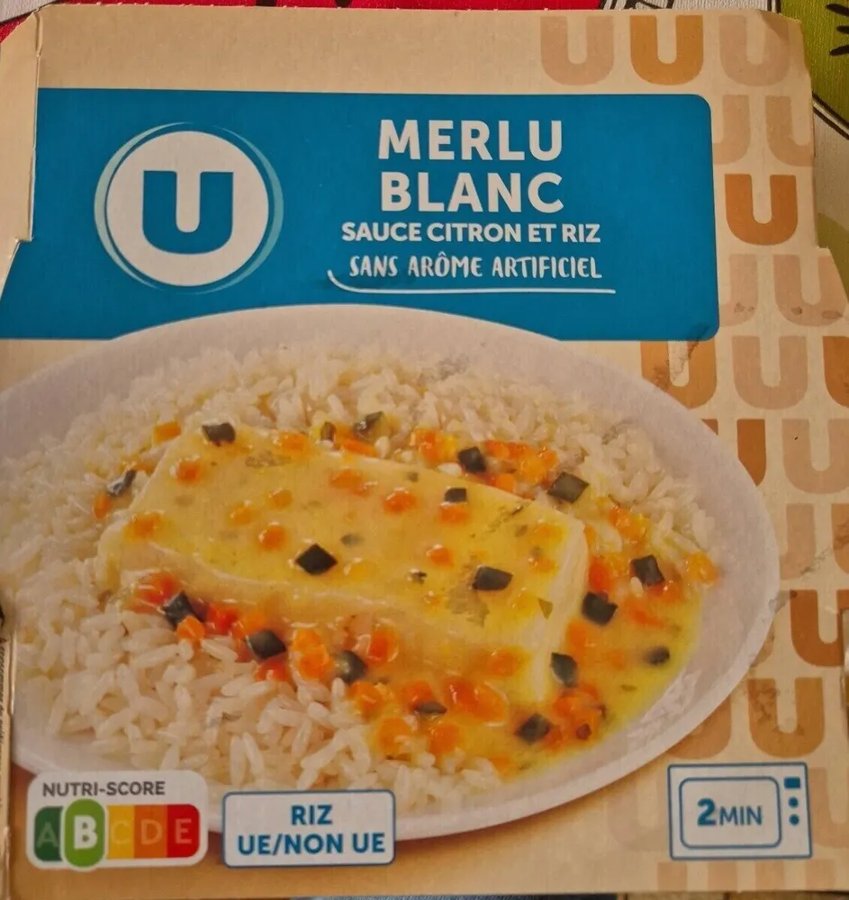 Merlu blanc sauce citron et riz