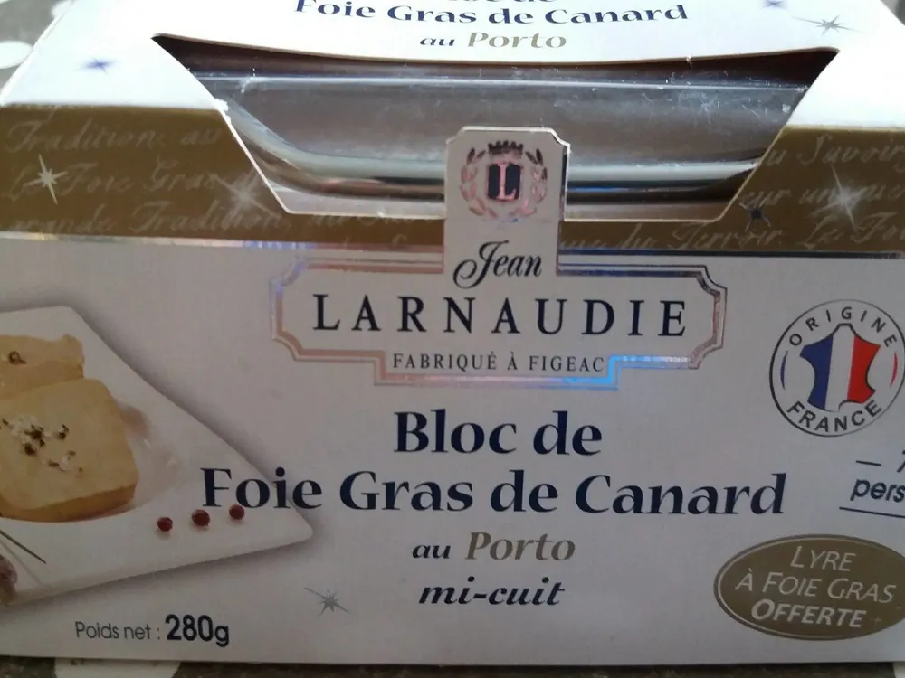 Bloc de foie gras de canard au porto mi-cuit