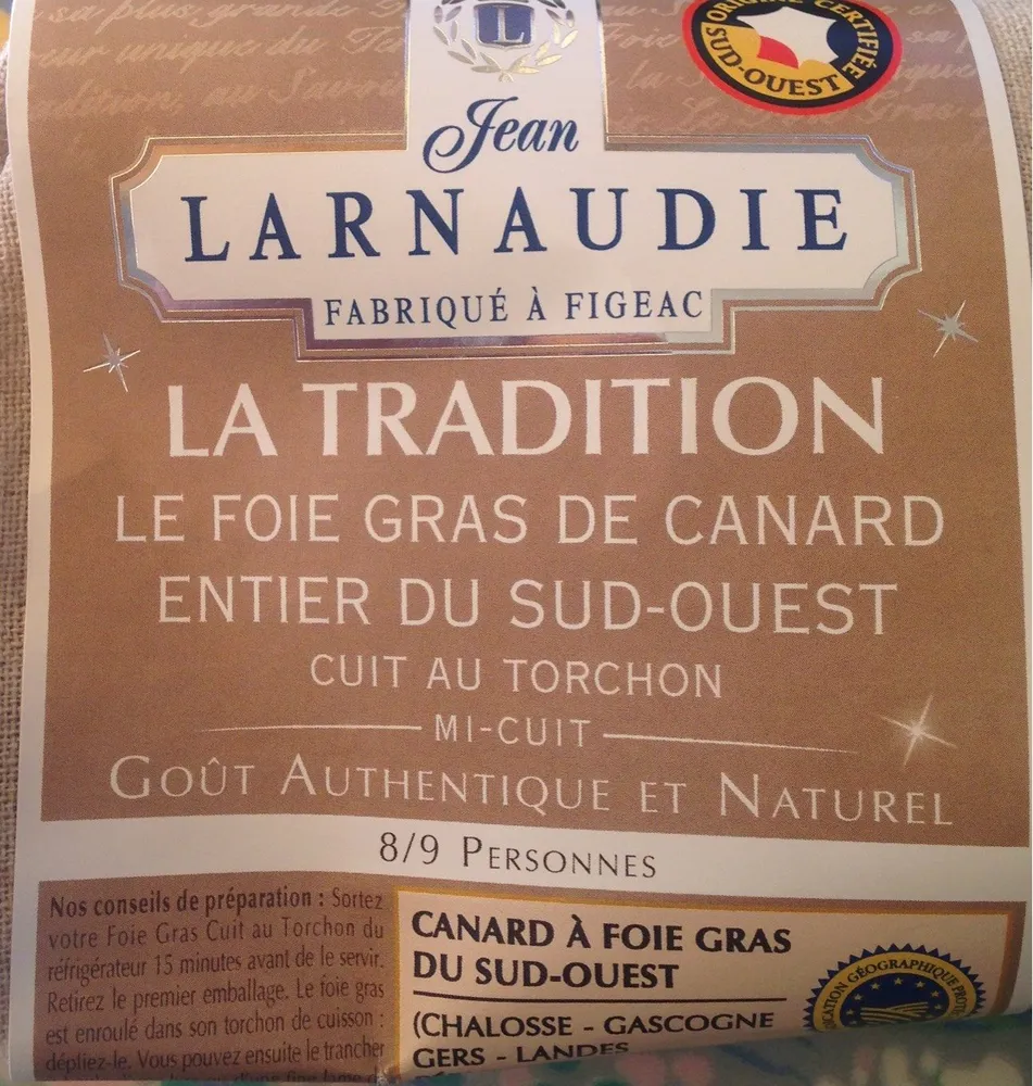 Foie gras canard entier du sud ouest