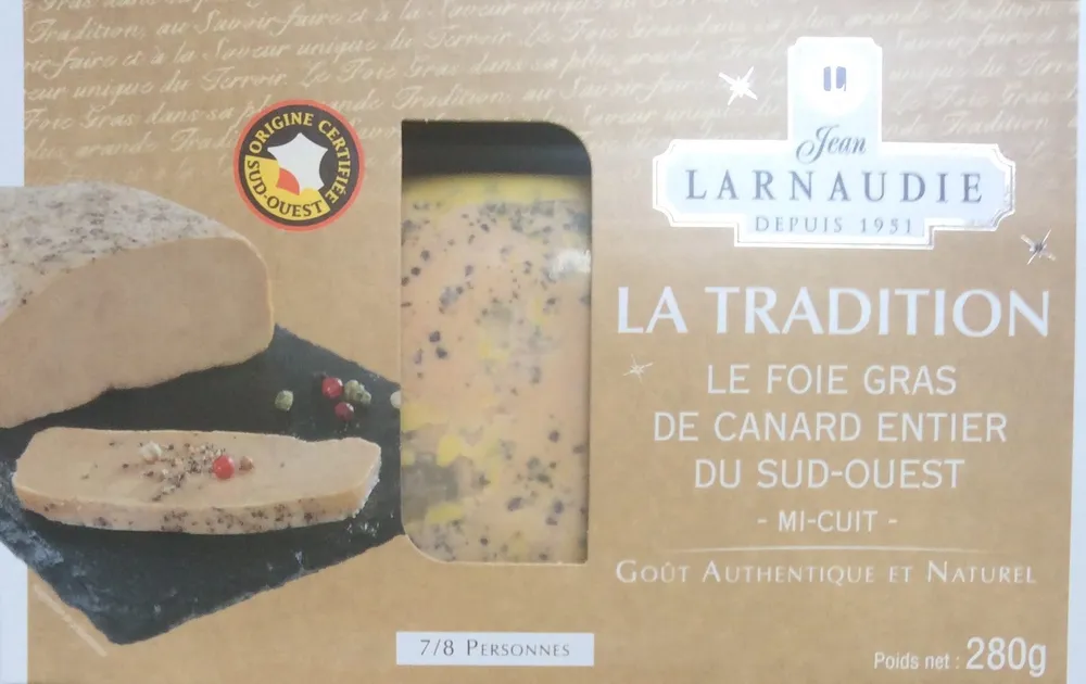 La tradition le foie gras de canard entier du sud-ouest mi-cuit