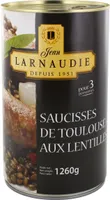 Saucisses de Toulouse aux lentilles