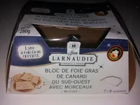 Bloc de foie gras de canard du Sud Ouest avec morceaux mi cuit