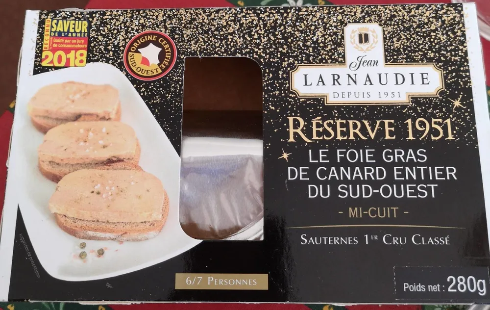 Foie gras de canard entier du Sud-Ouest