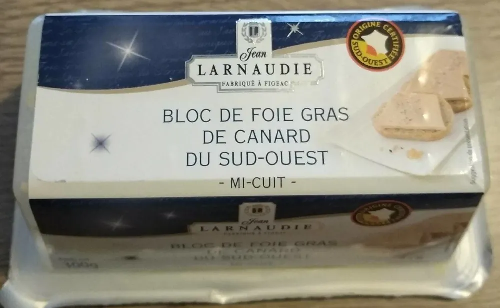 Bloc de fois gras de canard du Sud-Ouest mi-cuit