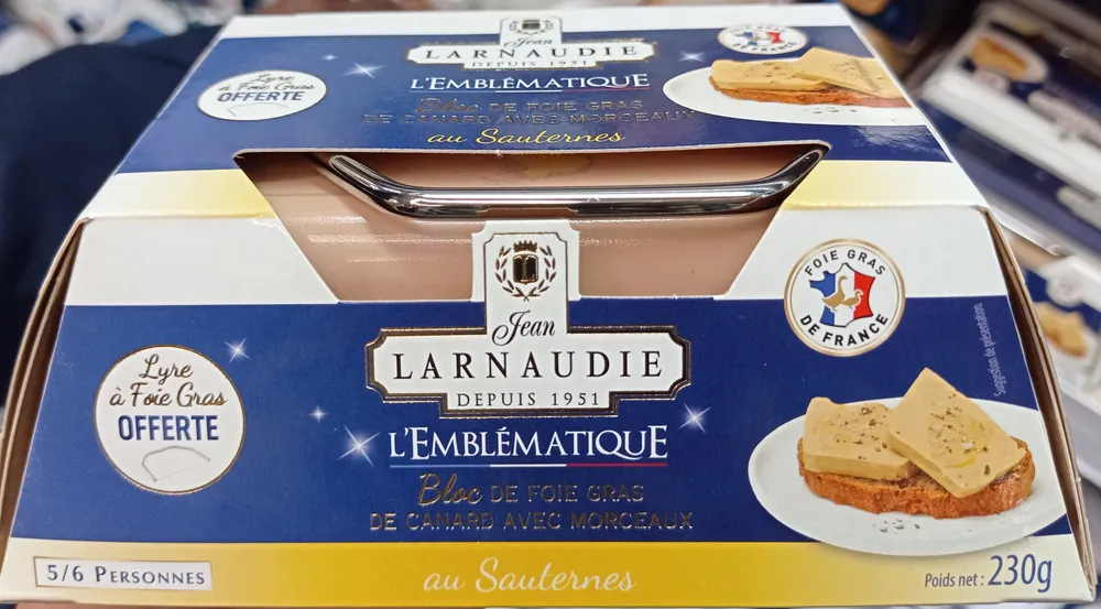 Bloc de foie gras de canard avec morceaux au Sauternes