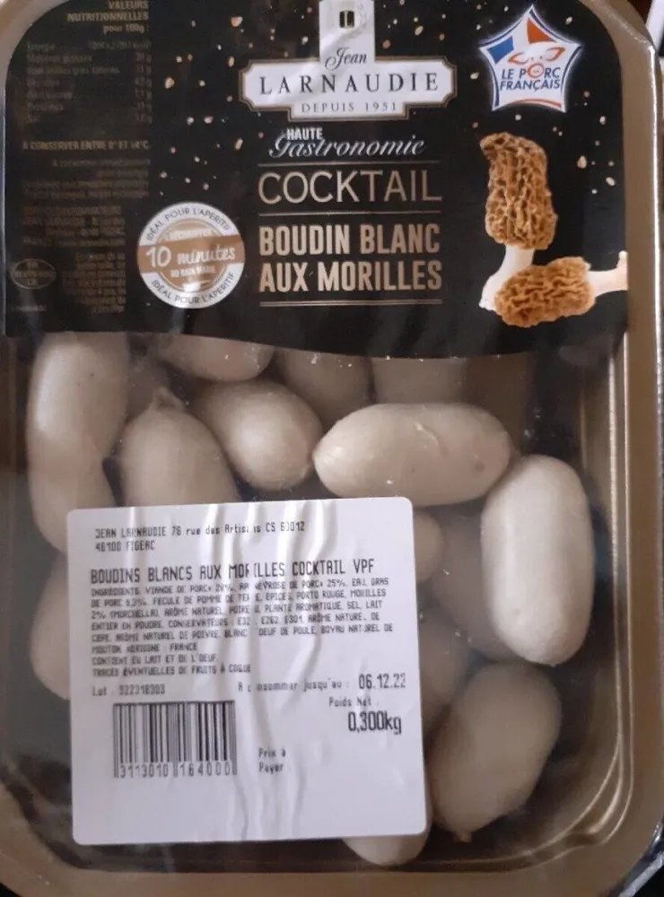 Boudins blancs aux morilles cocktail vpf