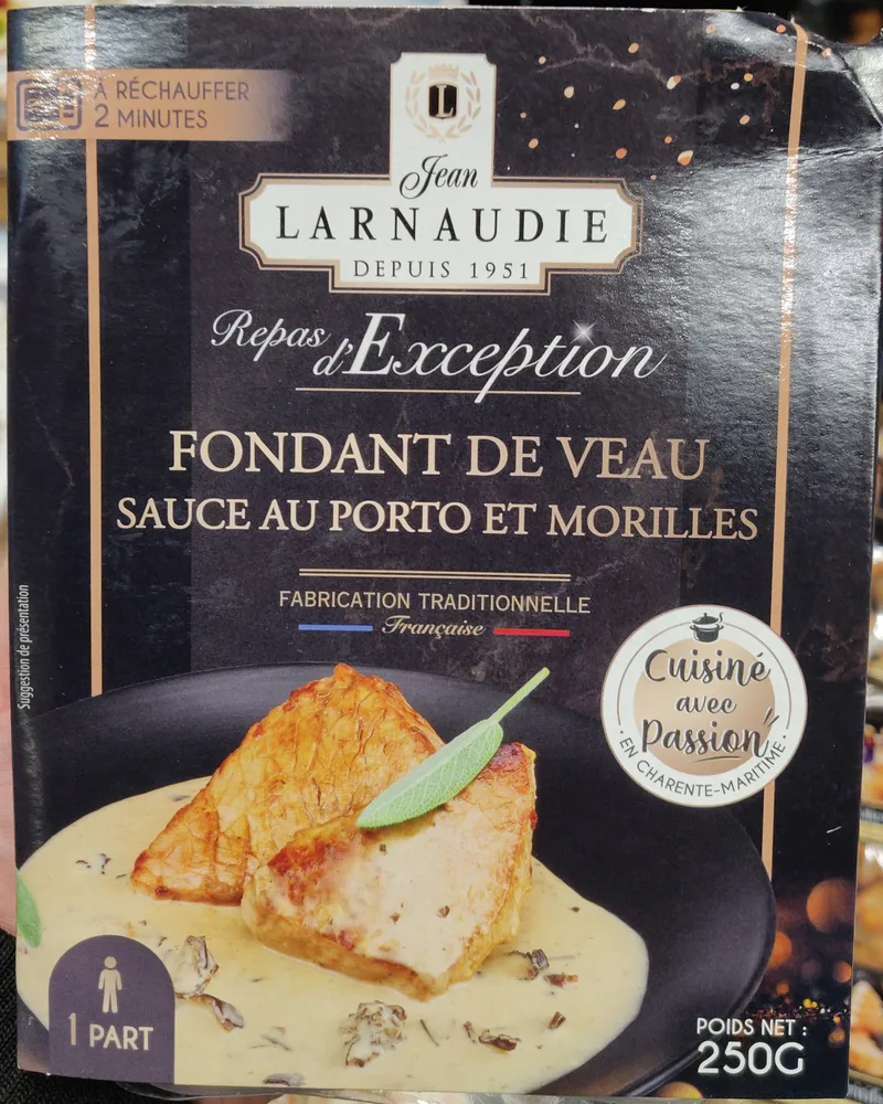 Fondant de veau sauce au Porto et morilles