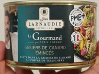 Gésiers de canard émincés cuits dans la graisse de canard