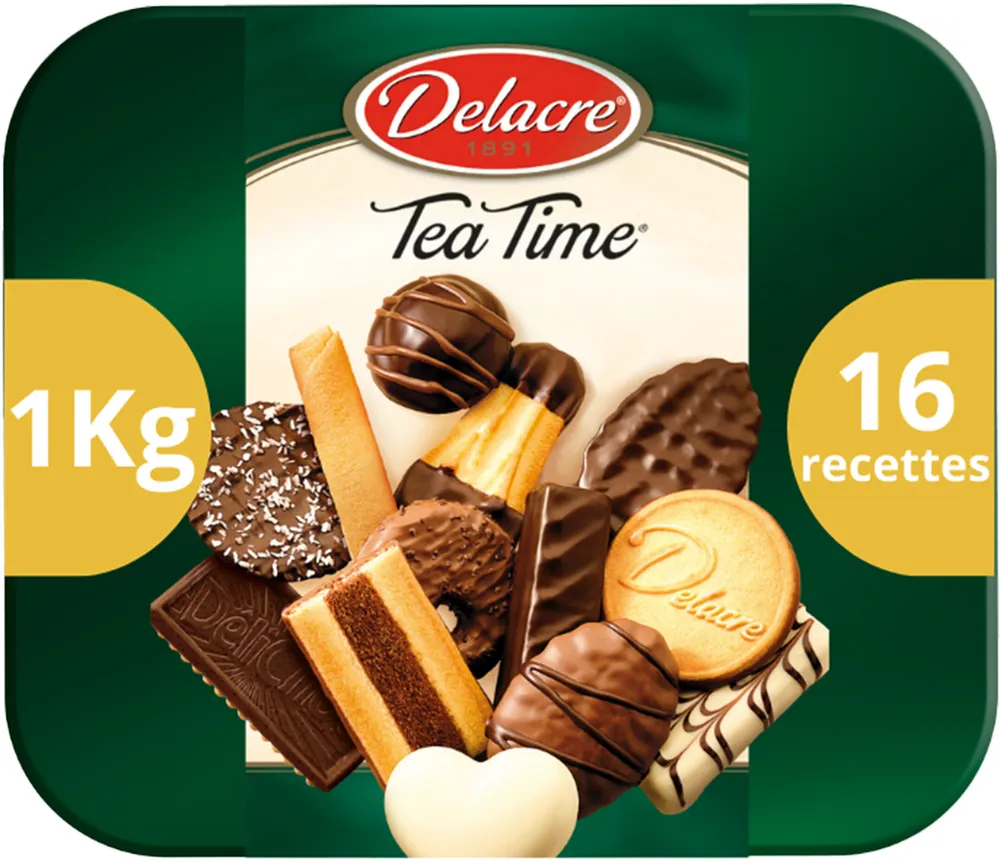 Biscuits Delacre Tea Time Assortiment Boite Métal - 1kg