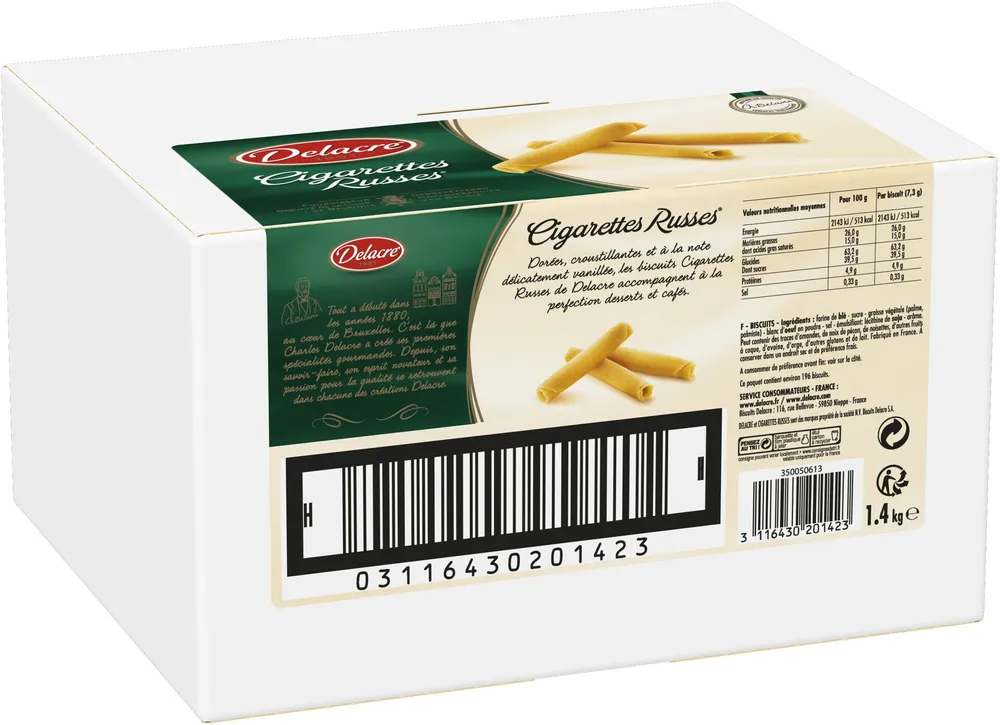 Delacre cigarettes russes 1400g (1,4kg)