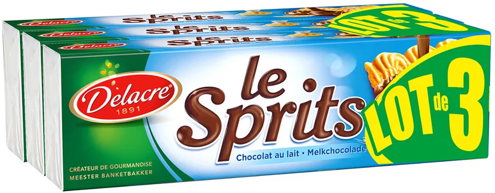 Delacre sprits chocolat lait lot 3x200g (600g)