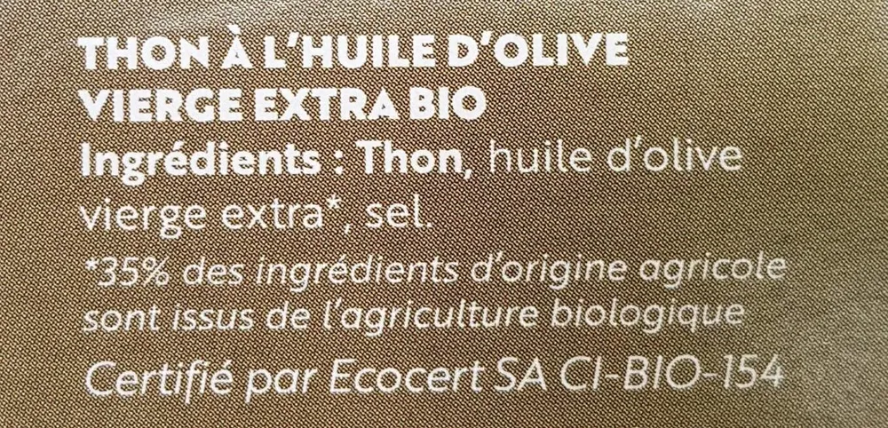 Thon à l'huile d'olive extra bio