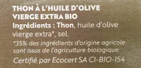Thon à l'huile d'olive extra bio