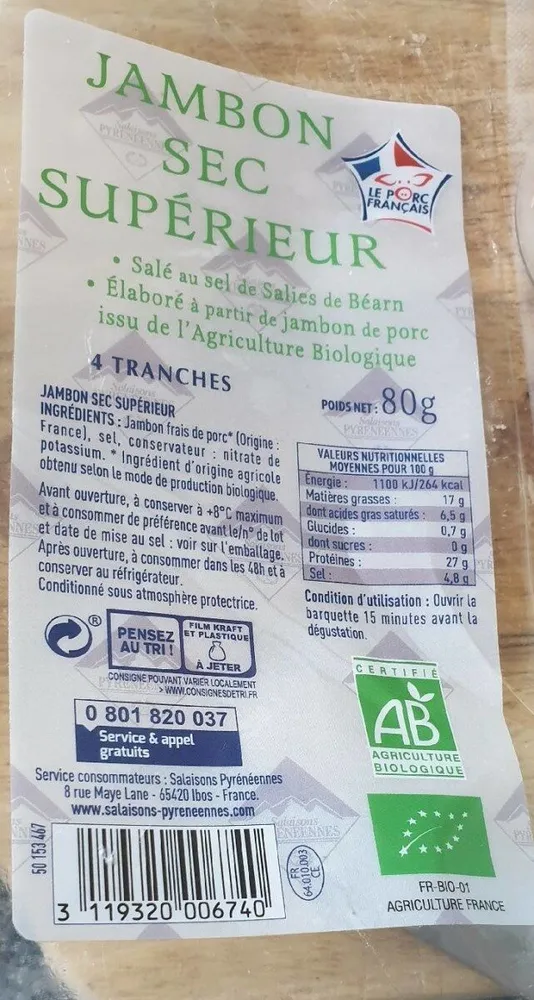 Jambon sec Supérieur