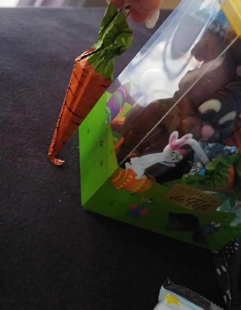 lapin et carottes en chocolat