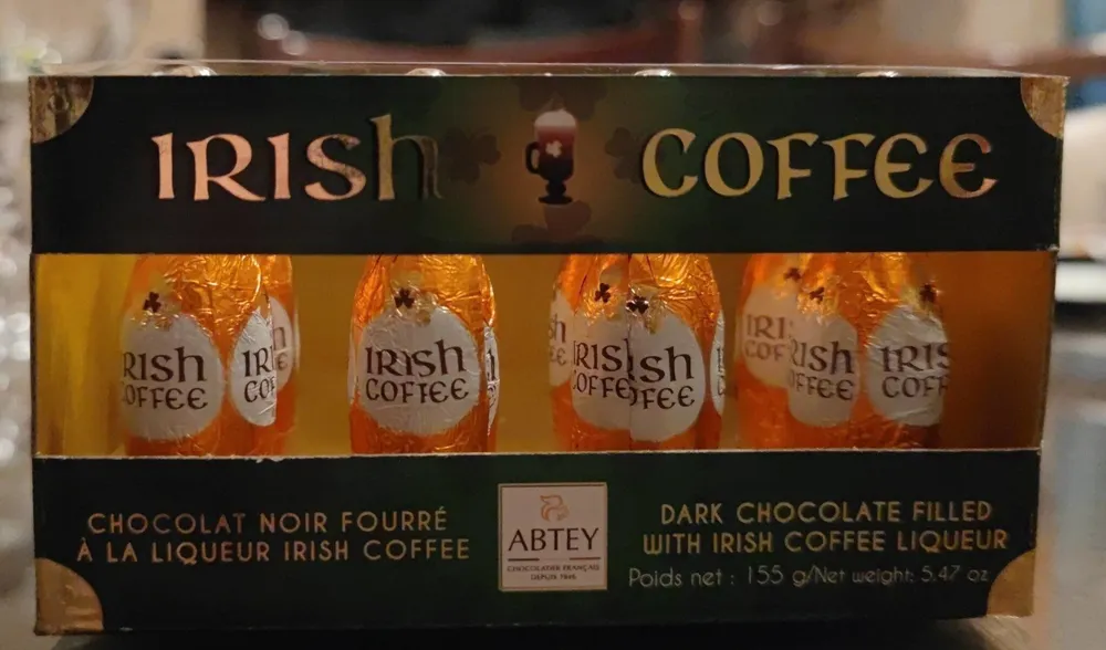 Chocolat noir fourré à la liqueur Irish coffee