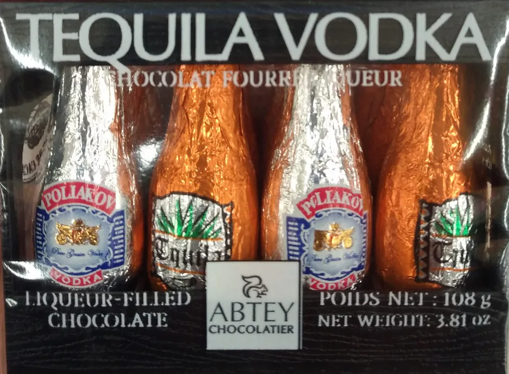Chocolat fourré liqueur Tequila Vodka