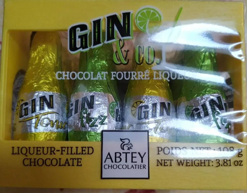 Gin and co chocolat fourré liqueur