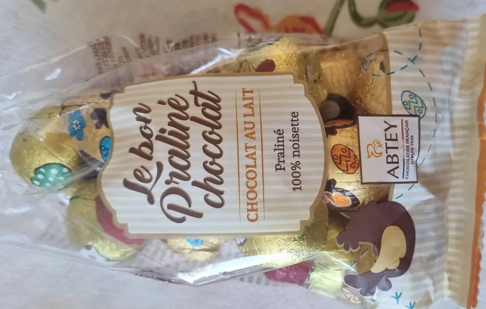 le bon Praliné chocolat CHOCOLAT AU LAIT Praliné 100% noisette