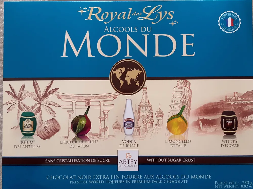 Alcools du Monde Chocolats noirs fourrés