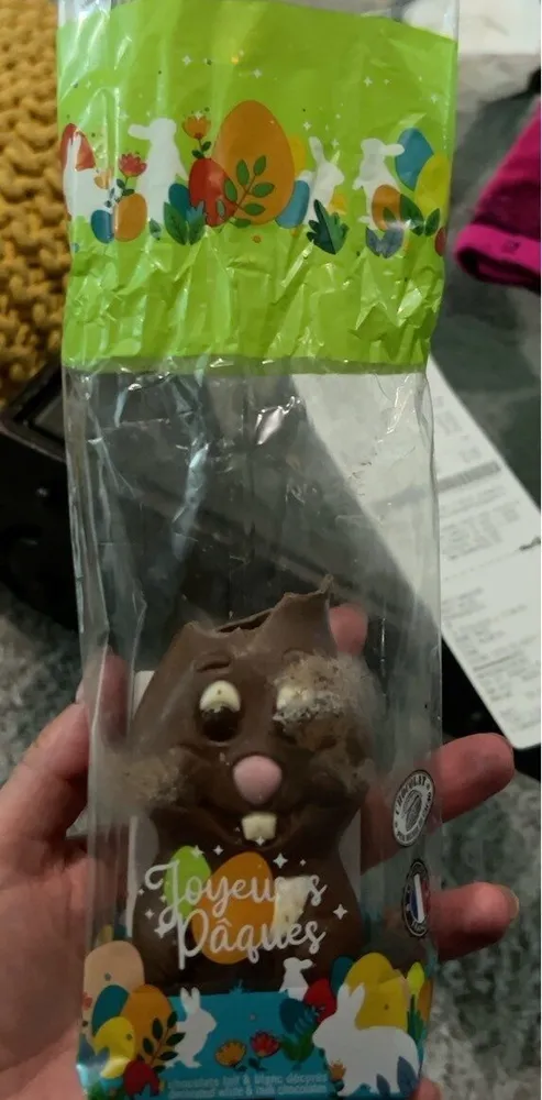 Lapin quenotte chocolat au lait decoré