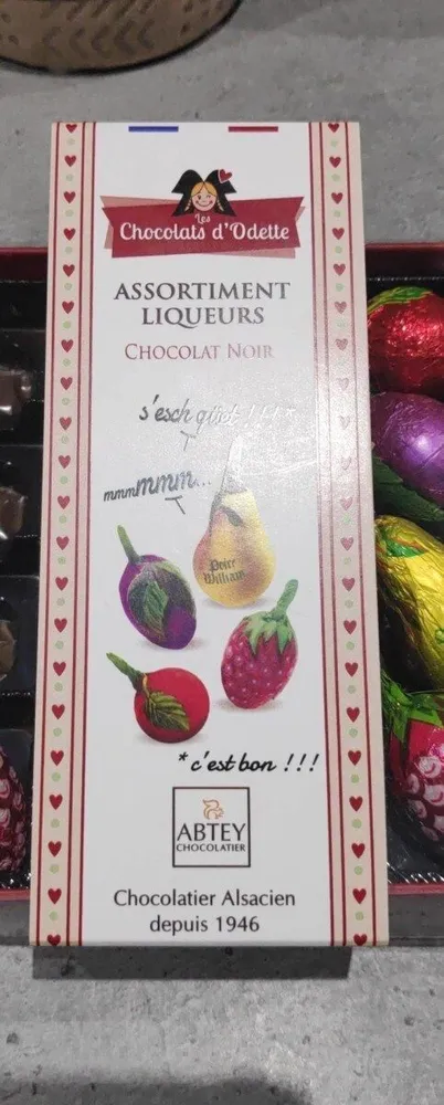 Assortiment liqueurs chocolat noir