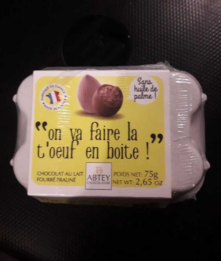 Chocolat au lait fourré plaliné