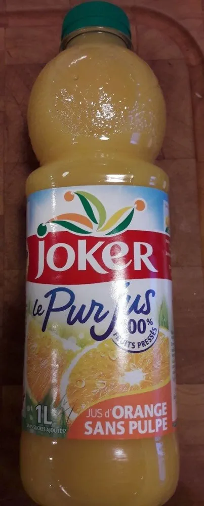 Le pur jus d'orange sans pulpe