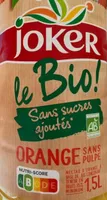Le bio orange sans pulpe