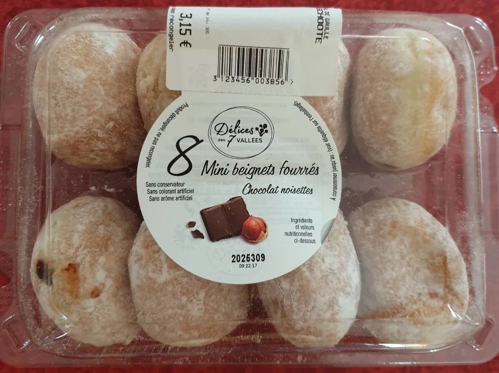 Mini beignets fourrés chocolat noisettes