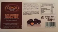 Œuf nougatine chocolat noir
