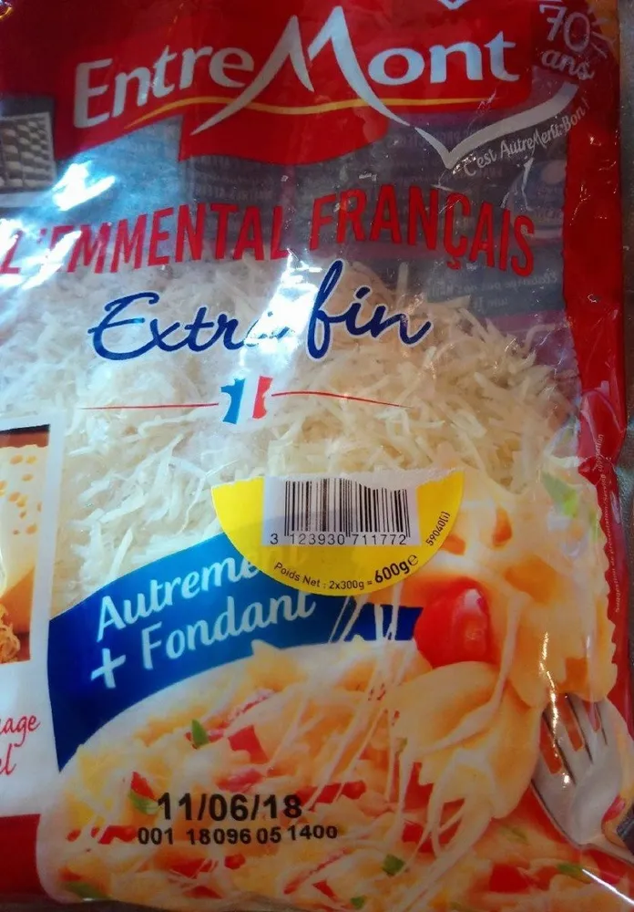 Emmental francais rape extra fin entremont 2x300 g