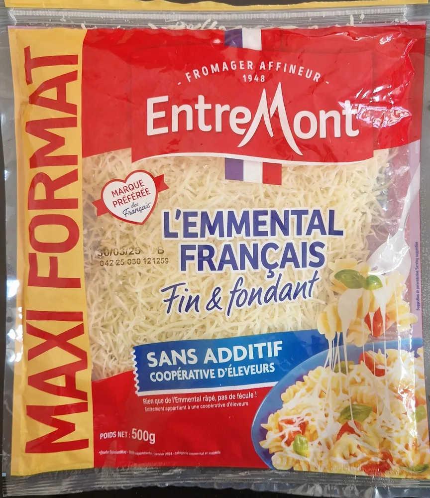 L'emmental râpé extra fin (28 % MG)