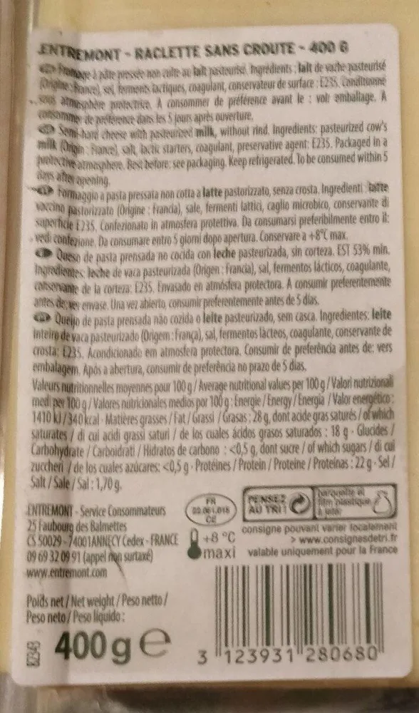 RACLETTE SANS CROUTE