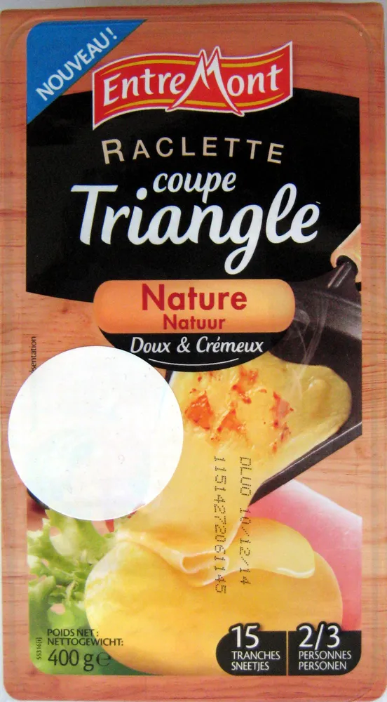 Raclette coupe triangle nature EntreMont