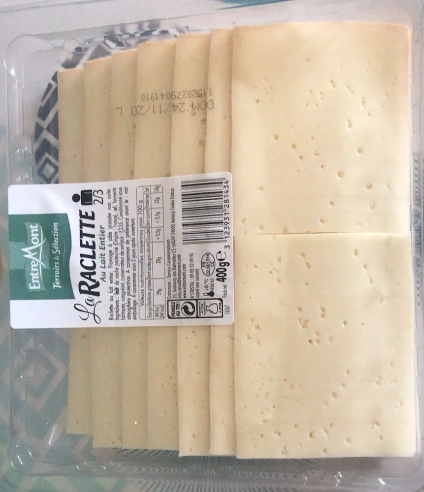 La raclette au lait entier ENTREMONT Terroirs et Sélection