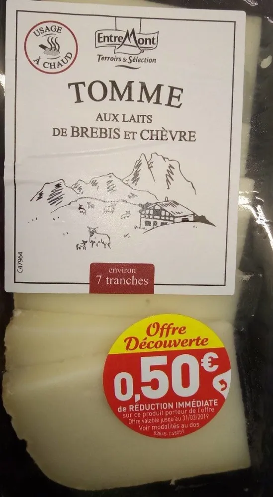Tomme au lait de brebis et de chèvre