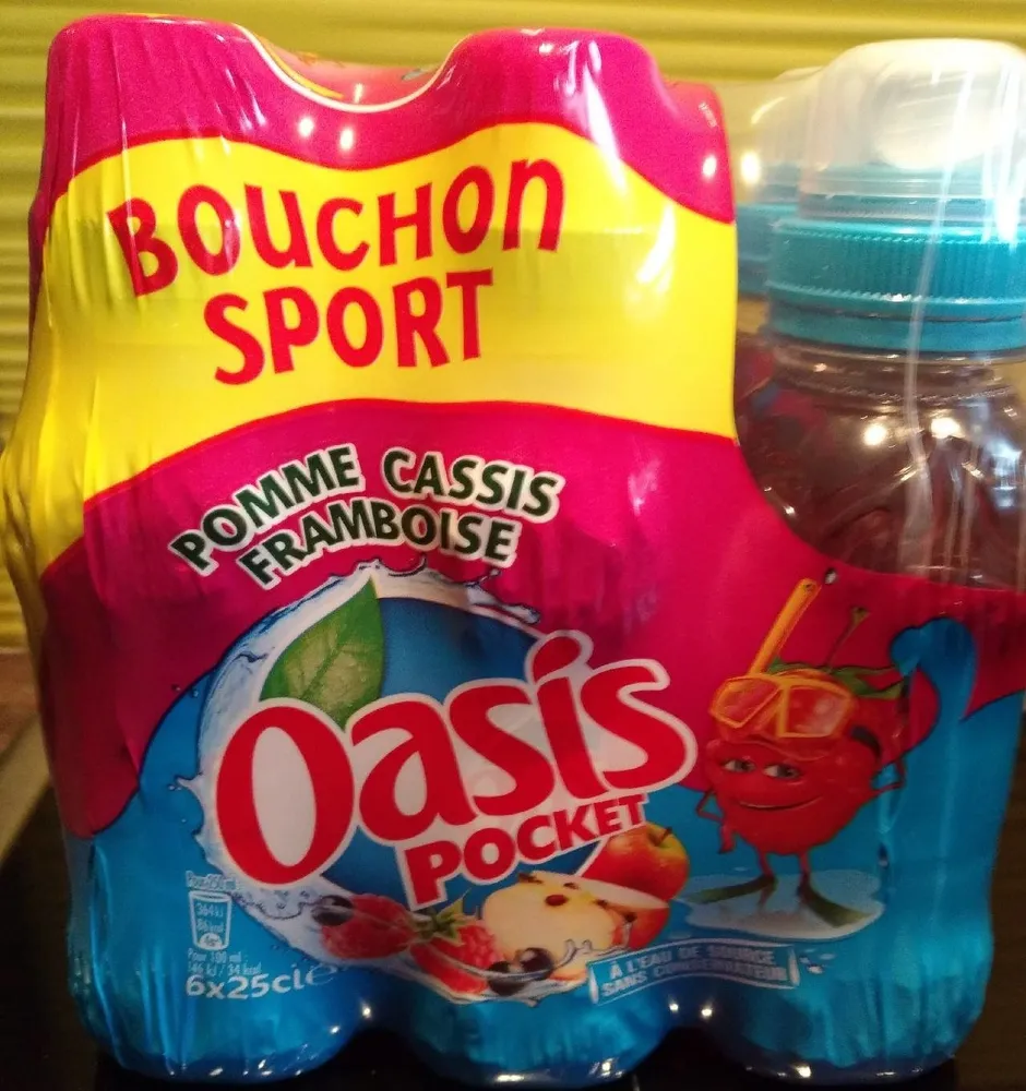 Oasis Pomme Cassis Framboise - Bouchon Sport