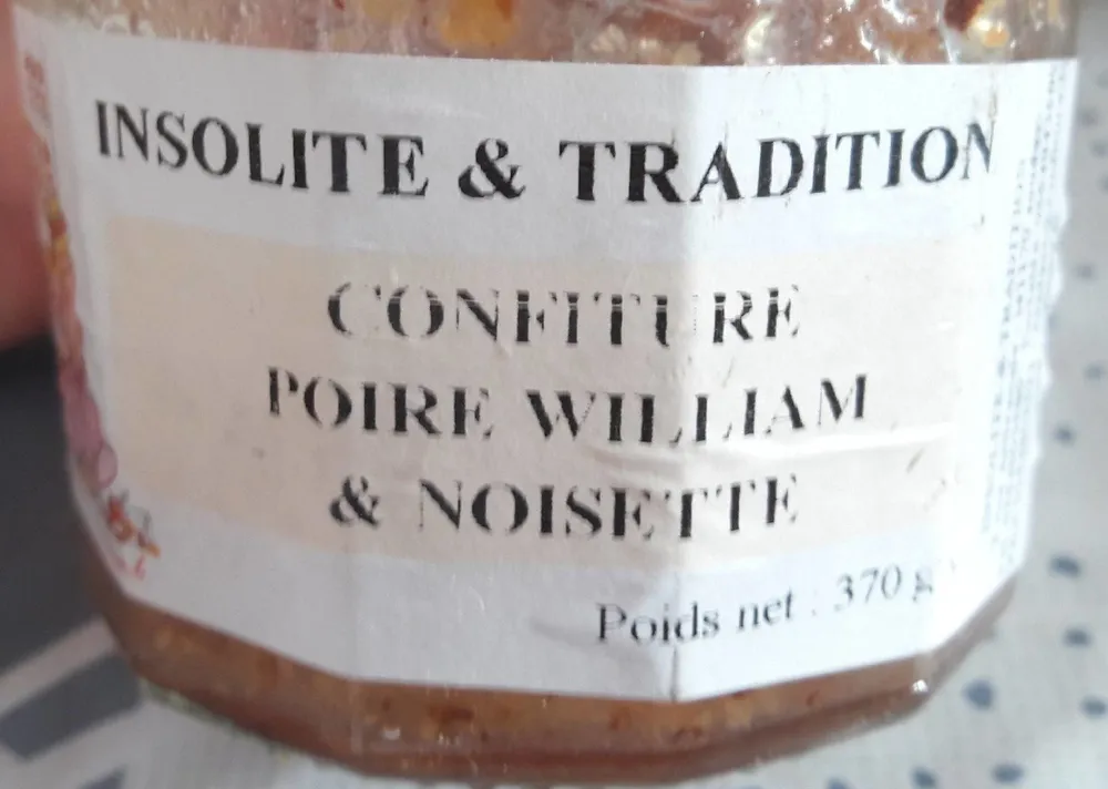 Confiture poire william & noisette