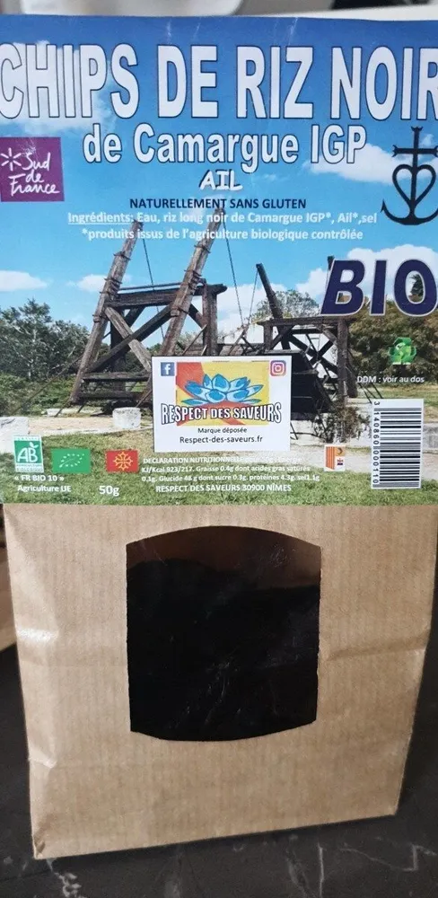 Chips de riz noir