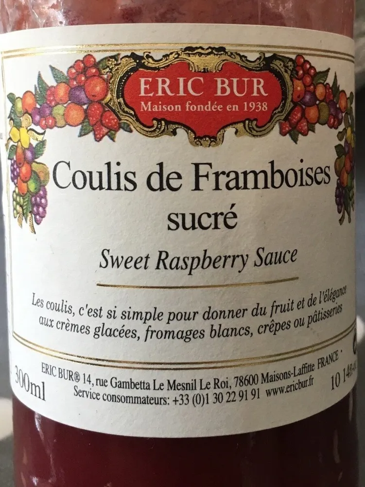Coulis de framboises sucré