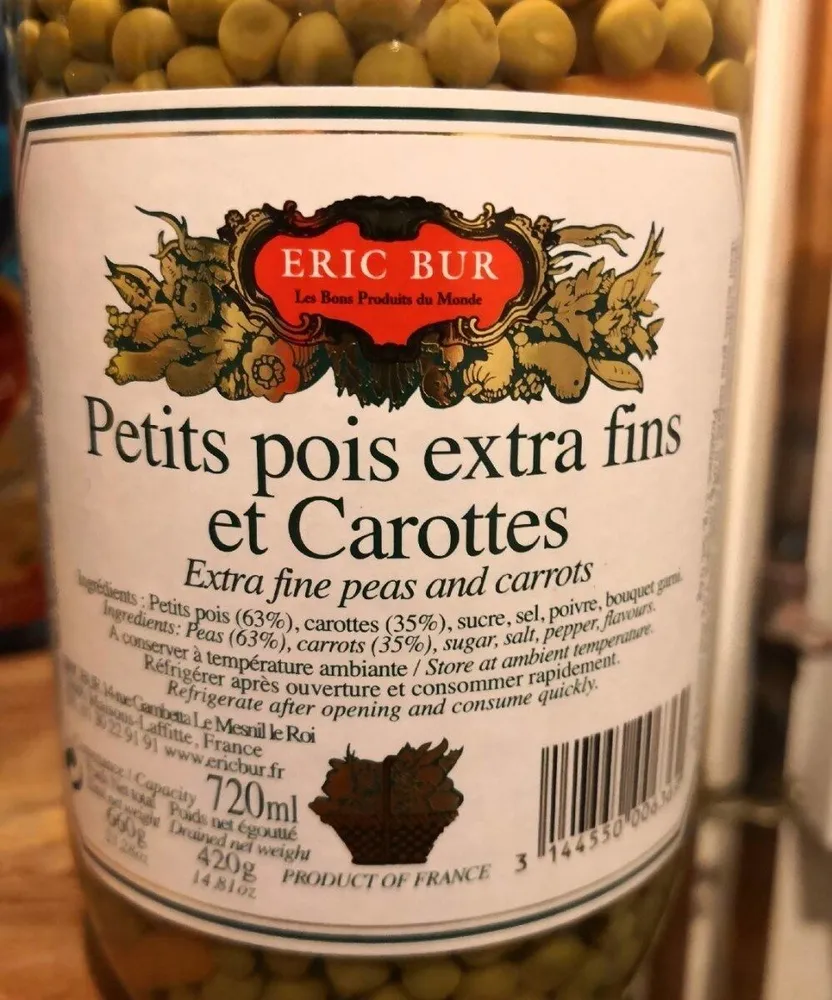 Petits pois extra fins et carottes