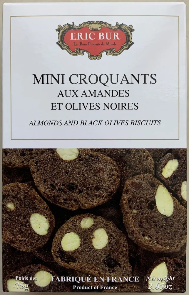 Mini croquants aux amandes et olives noires