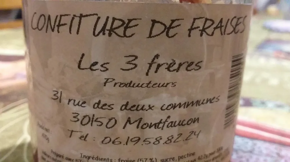Confiture de fraises les 3 frères