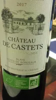 vin château de Castets 2017 bio
