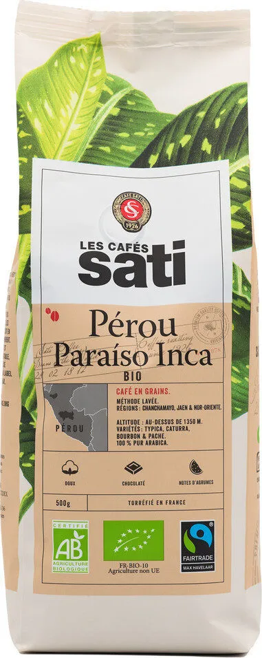 Café Bio Grains Pérou Paraiso Inca 500g