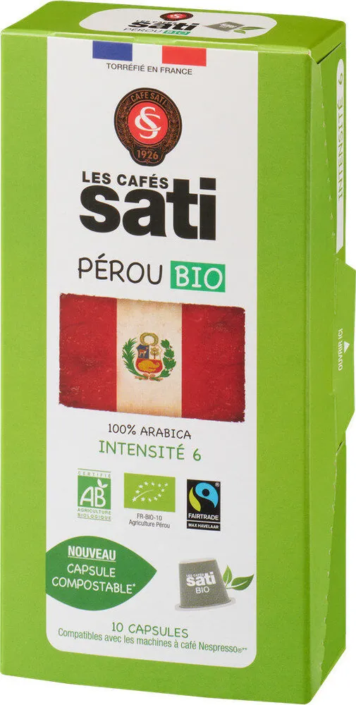Café du Pérou bio et équitable capsules x10