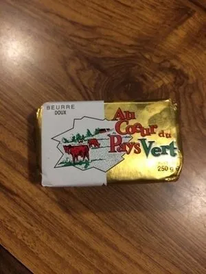 Au cœur du pays vert, Beurre doux , la plaquette de 250 gr